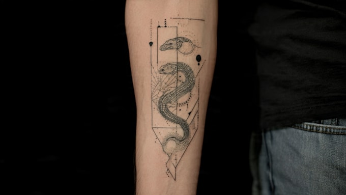 custom an abstract black tattoo design