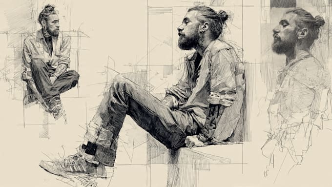 create ink, pen and sketched artworks