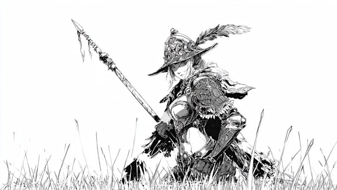 draw simple black and white illustration