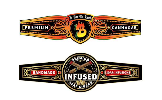 design cigar label, cigar band, cigar box logo with fast delivery