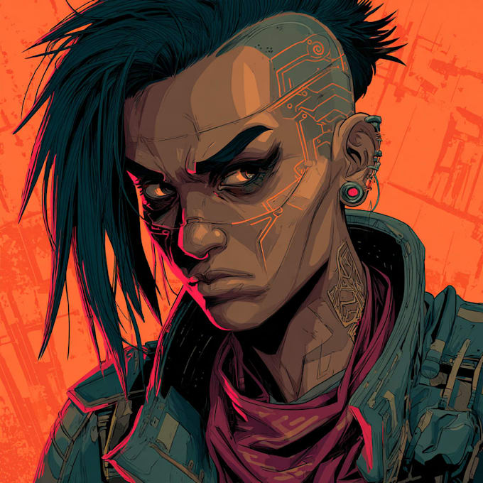 design cyberpunk character art