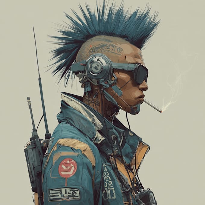 make a cyberpunk character art