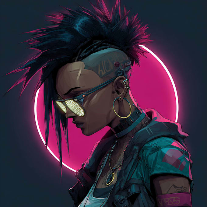 make cyberpunk character art