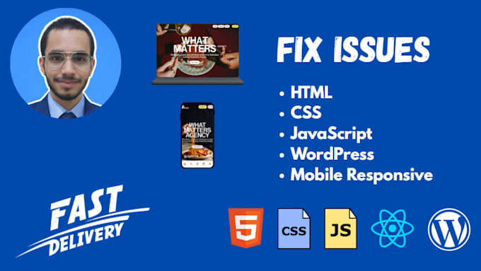 Fix html css bugs and make your website responsive by Husnain_javeid ...