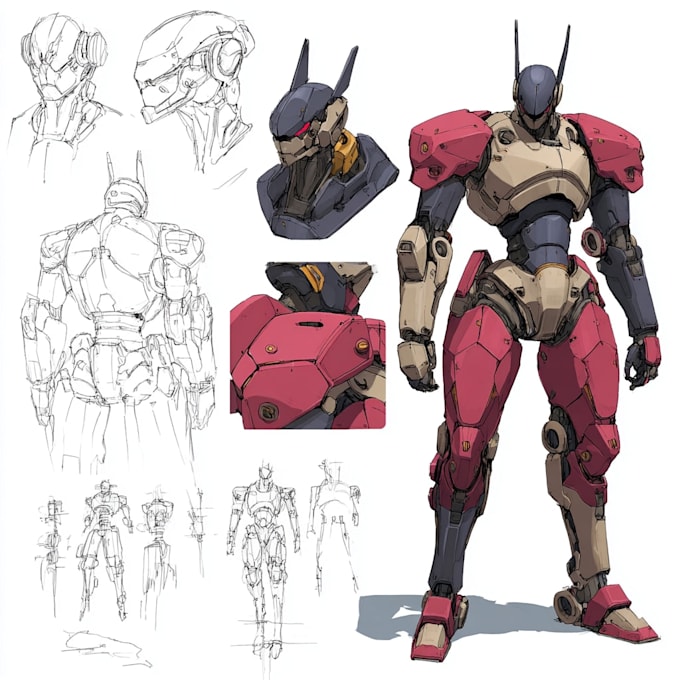 Animation Reference Robot Make mecha and robot reference sheet in anime style by Siennonko | Fiverr