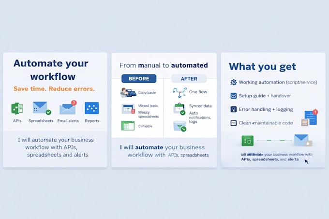 automate your business workflow with apis, spreadsheets, and alerts