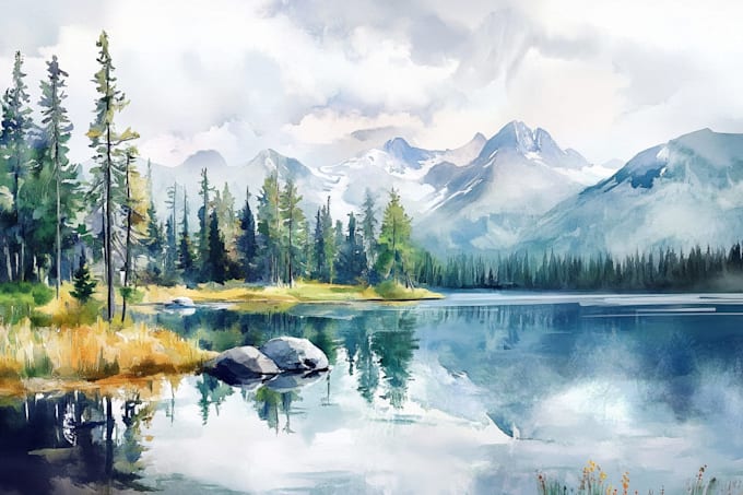 paint landscapes in watercolor