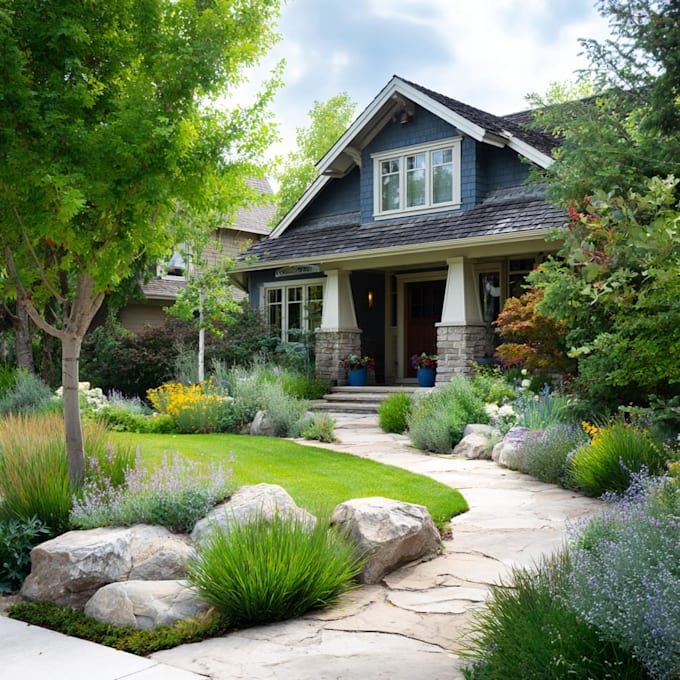 design front yard, backyard, home garden as landscape architect