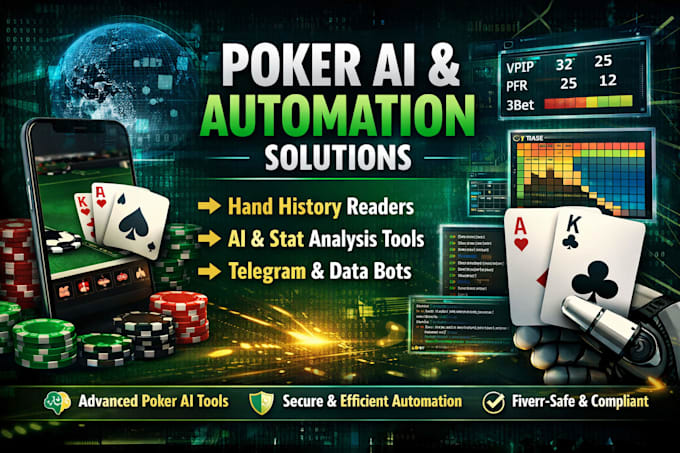 develop poker ai tools, hand history analyzers, automation bots using python