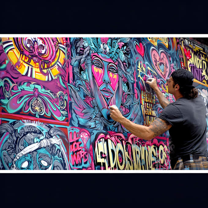 create custom graffiti art designs murals and wall arts