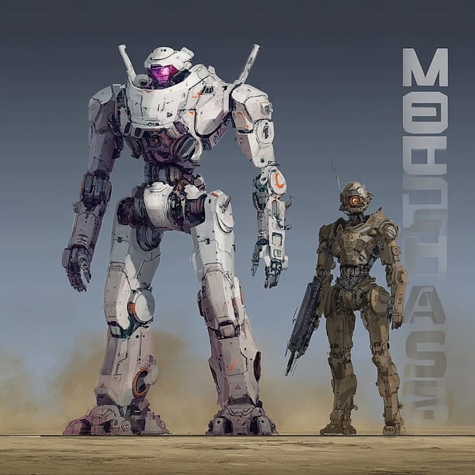 design sci fi mecha and robot concept art