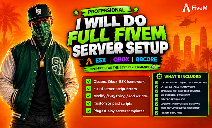 create a professional fivem rp server esx qbcore qbox