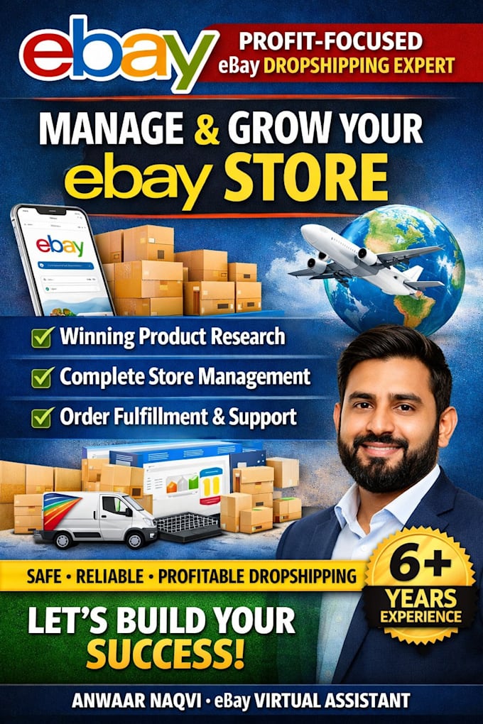 manage your ebay store dropshipping as expert ebay virtual assistant