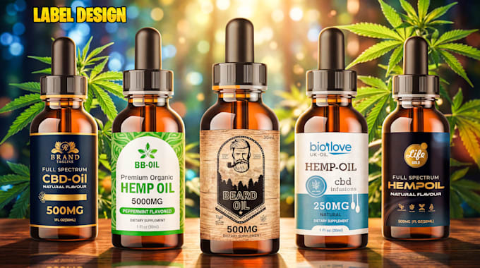 do cbd label design, bottle label design and supplement label
