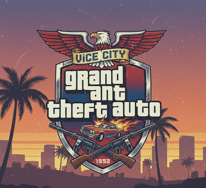 design a bold vintage gta style logo