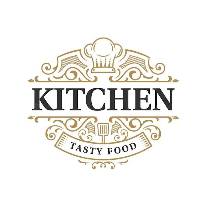 design a charming vintage kitchen logo