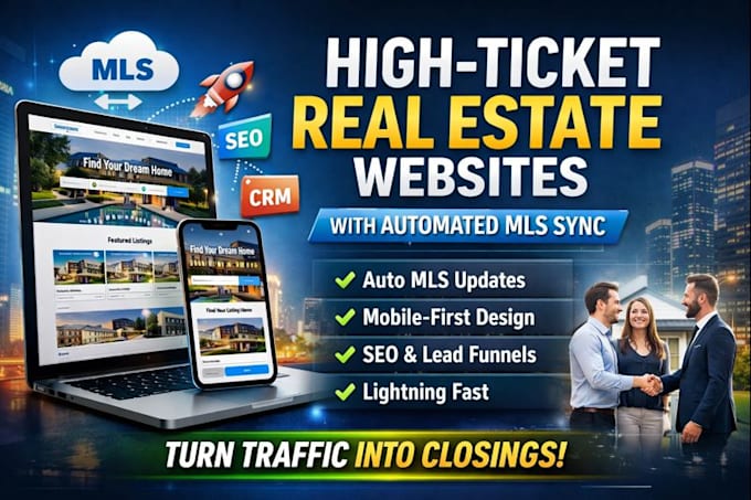 build a high ticket real estate website with automated mls listing sync