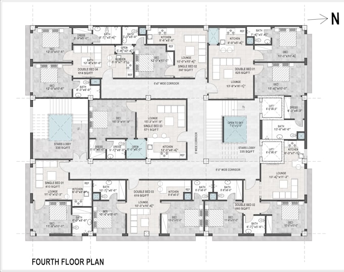 draw professional 2d floor plan and house plan in autocad