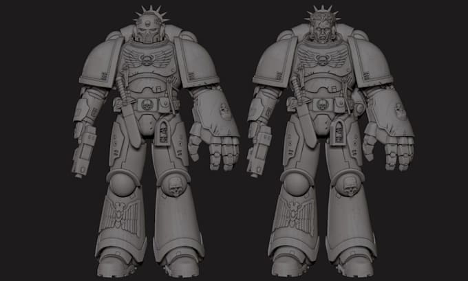 design custom 3d space marine warhammer bits and stl for space marines