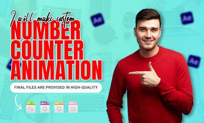 make custom number counter animation with alpha channel