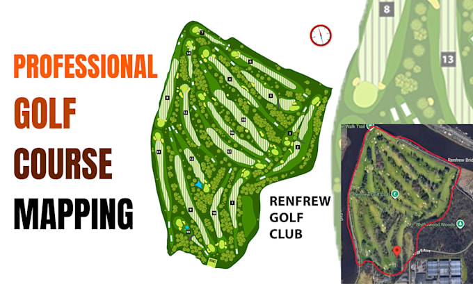 design a professional golf course map illustration