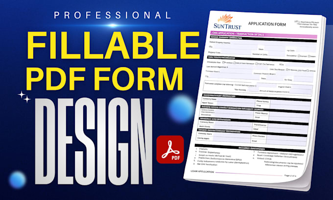 design professional fillable PDF form and editable workbook