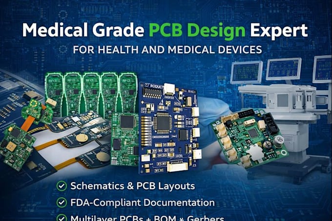 Design medical grade pcb schematic and layouts for health devices by ...
