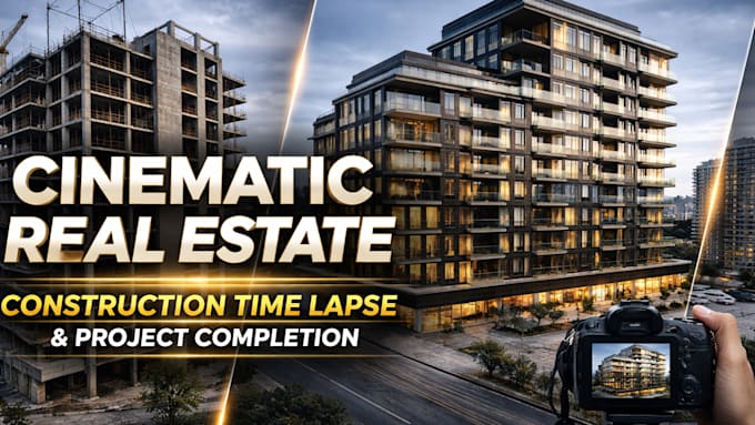 create cinematic real estate construction time laps and project completion video