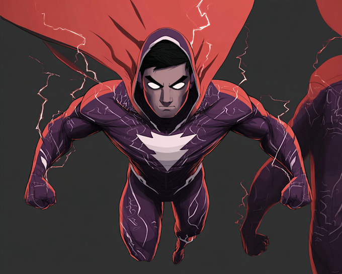 design action packed superhero comic scenes