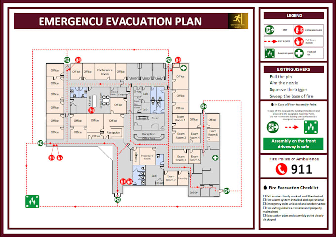 design fire exit plan evacuation diagram and safety map