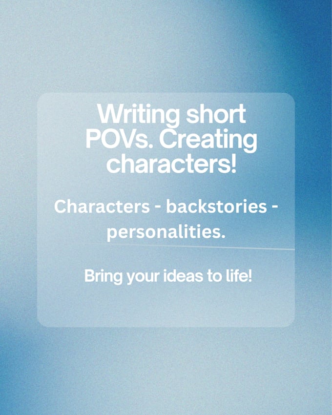 write character backstories and short stories