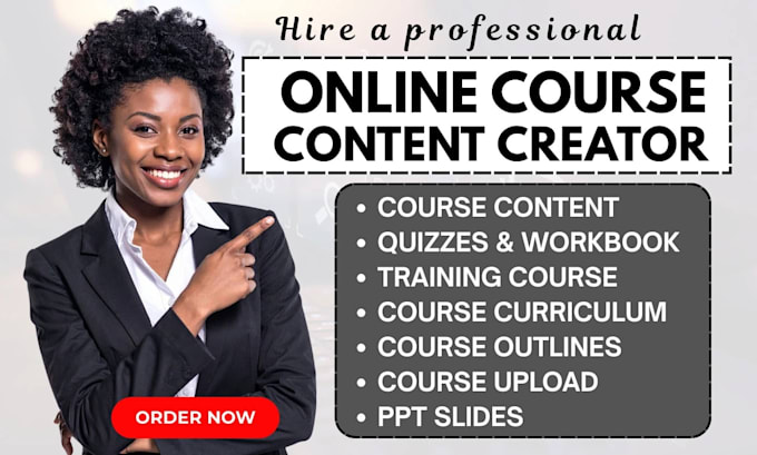 prepare online course content, curriculum, workbook PPT and video with voiceover