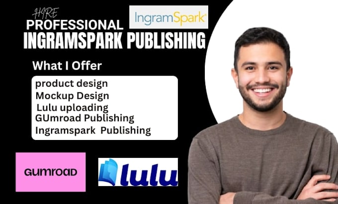 do format and publish digital product on gumroad, lulu, ingramspark professional