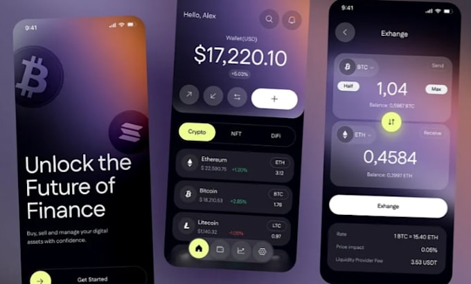 develop crypto wallet app fintech app wallet app  blockchain app crypto app