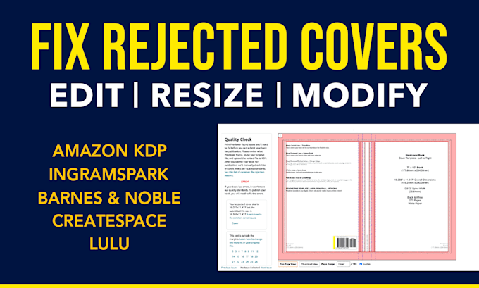 fix, resize, edit, modify book covers, amazon KDP, ingramspark book covers