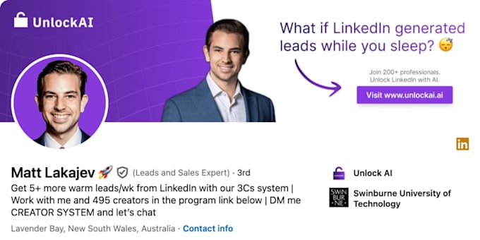 design a professional linkedin banner