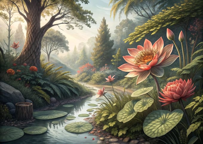 design realistic botanical and nature inspired art