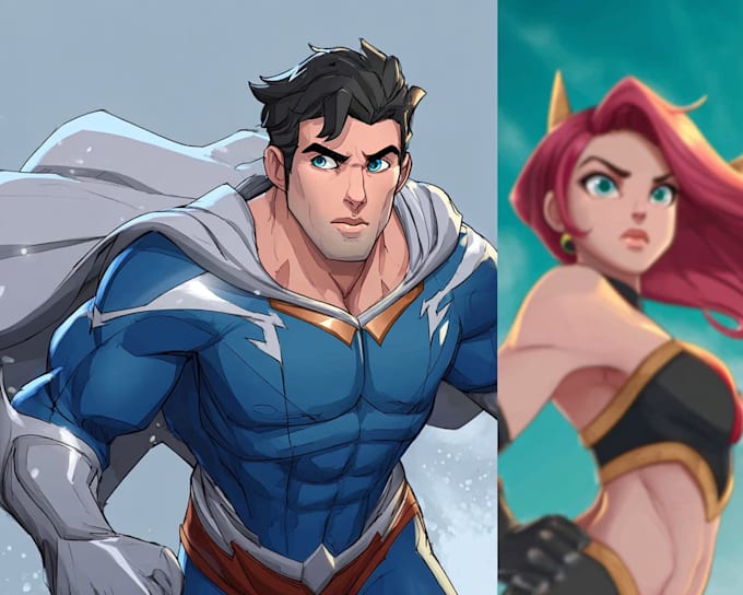 illustrate your story as a superhero comic cartoon