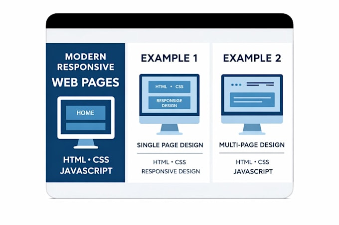 create a modern responsive website using HTML, CSS, and javascript