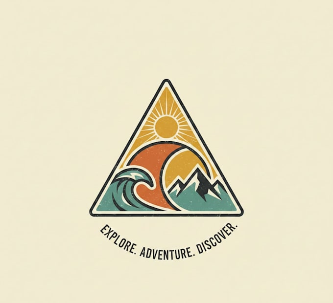 design a unique vintage triangle logo