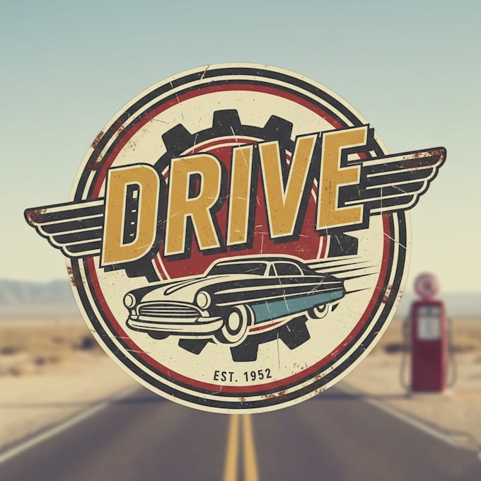 design a bold vintage drive logo