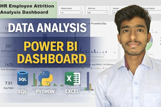 do data analysis, dashboard in power bi, python and tableau