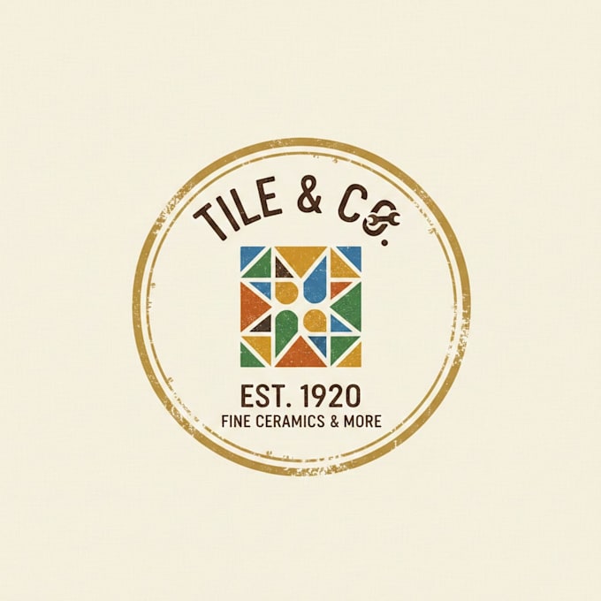 design a professional vintage tile logo