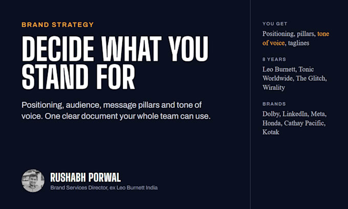 create your brand strategy, positioning and messaging framework