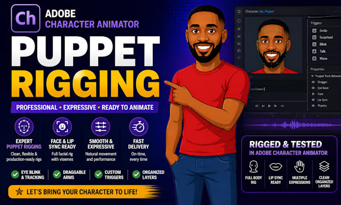 create and rig custom adobe character animator puppet