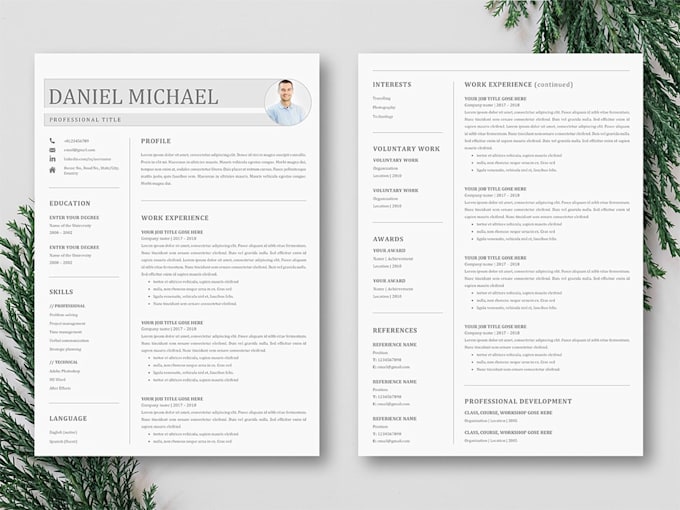 design professional resume and CV in editable file