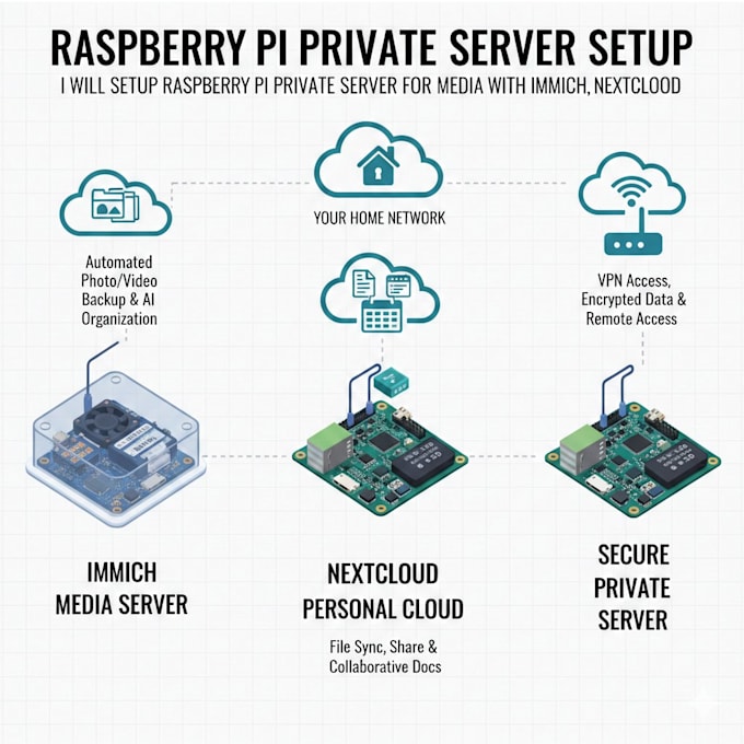 Setup raspberry pi private server for media with immich, nextcloud by ...