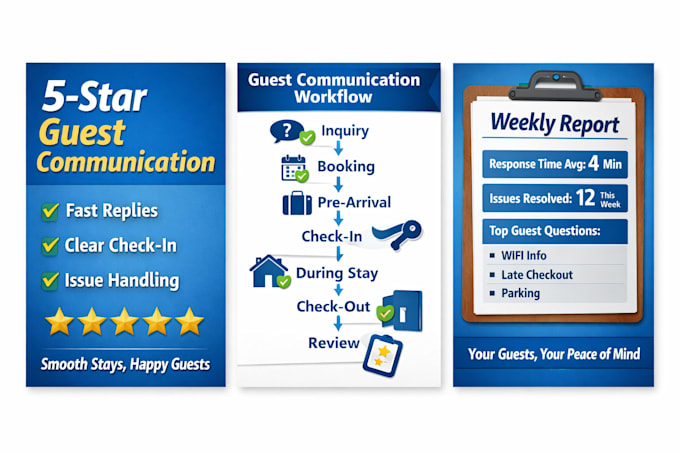 be your str guest communication VA for airbnb, vrbo,bookings