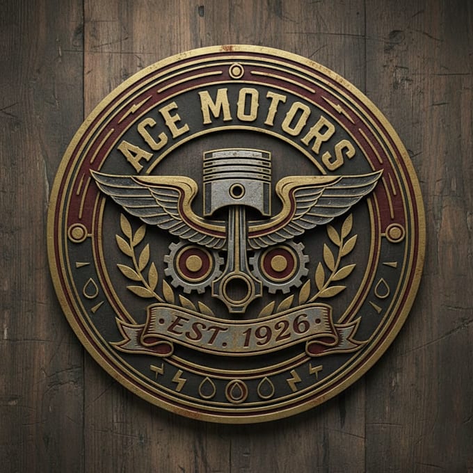 design a bold vintage motor logo