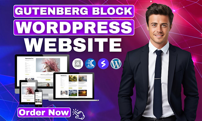 build gutenberg wordpress website by gutenberg blocks, spectra or kadence blocks